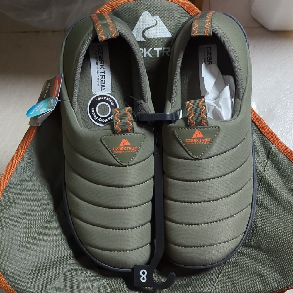 Ozark Trail Green Quilted Slippers